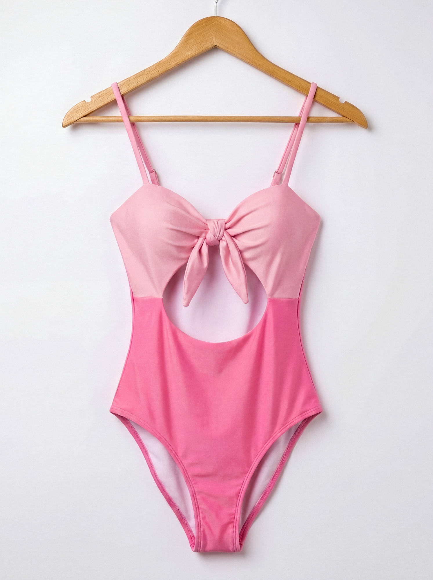 Pink wooden hanger full