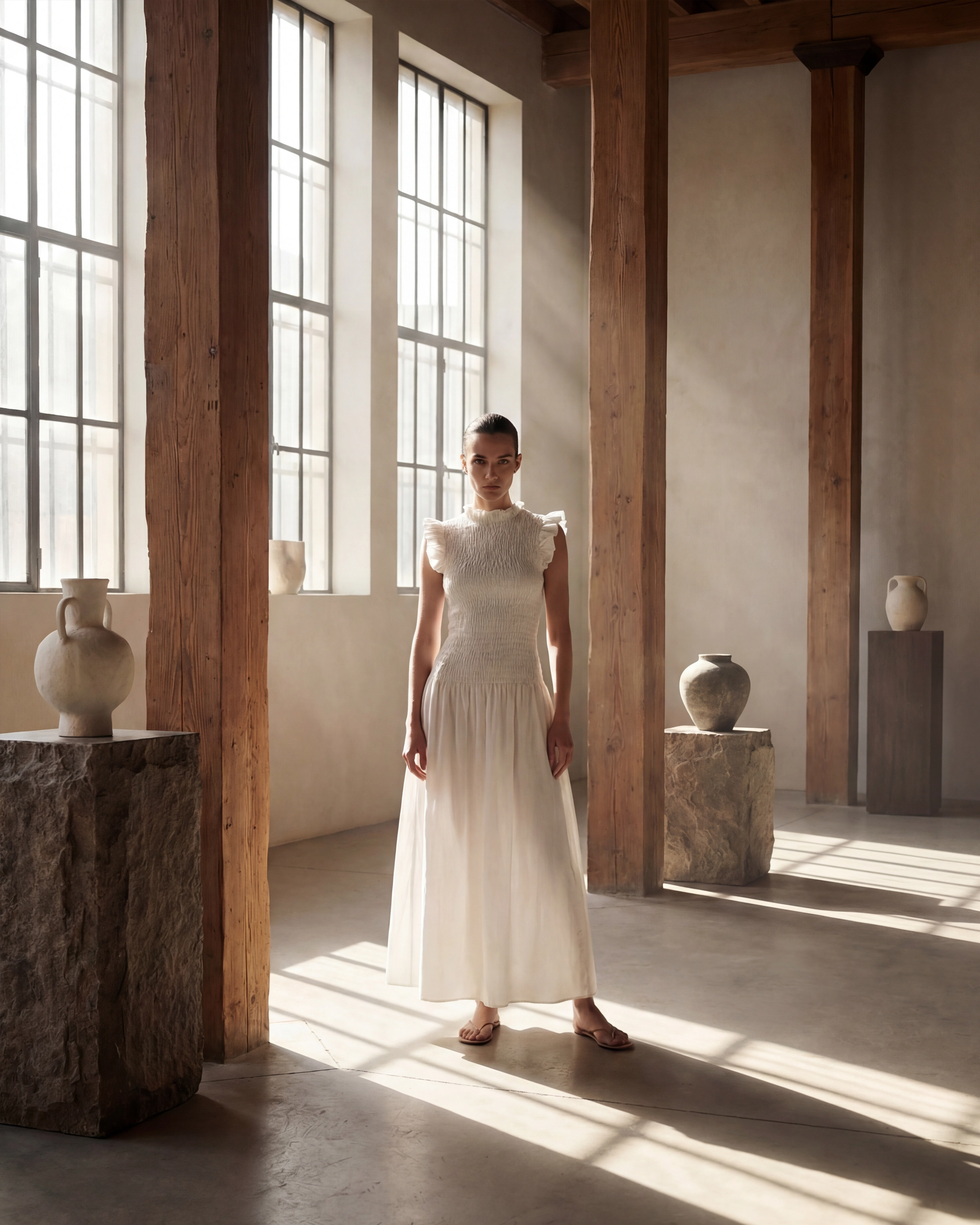 Editorial stance in warm light